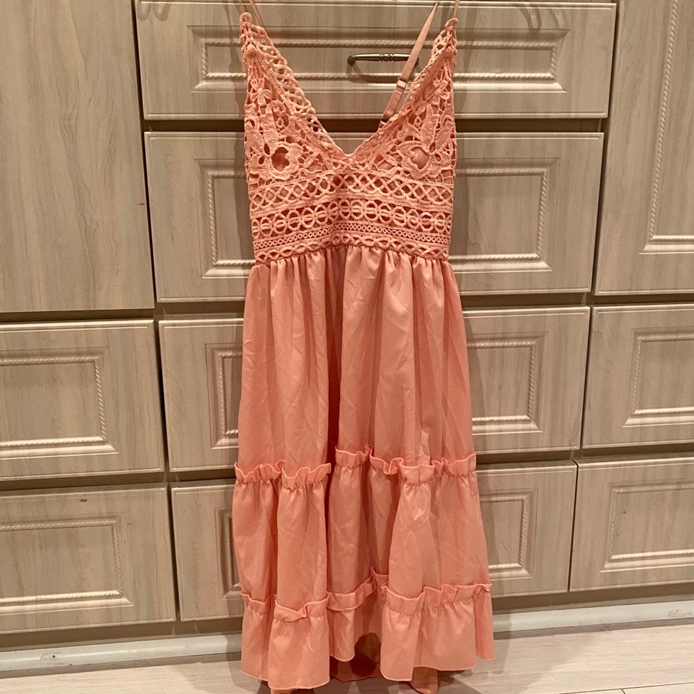 Pink flowy dress